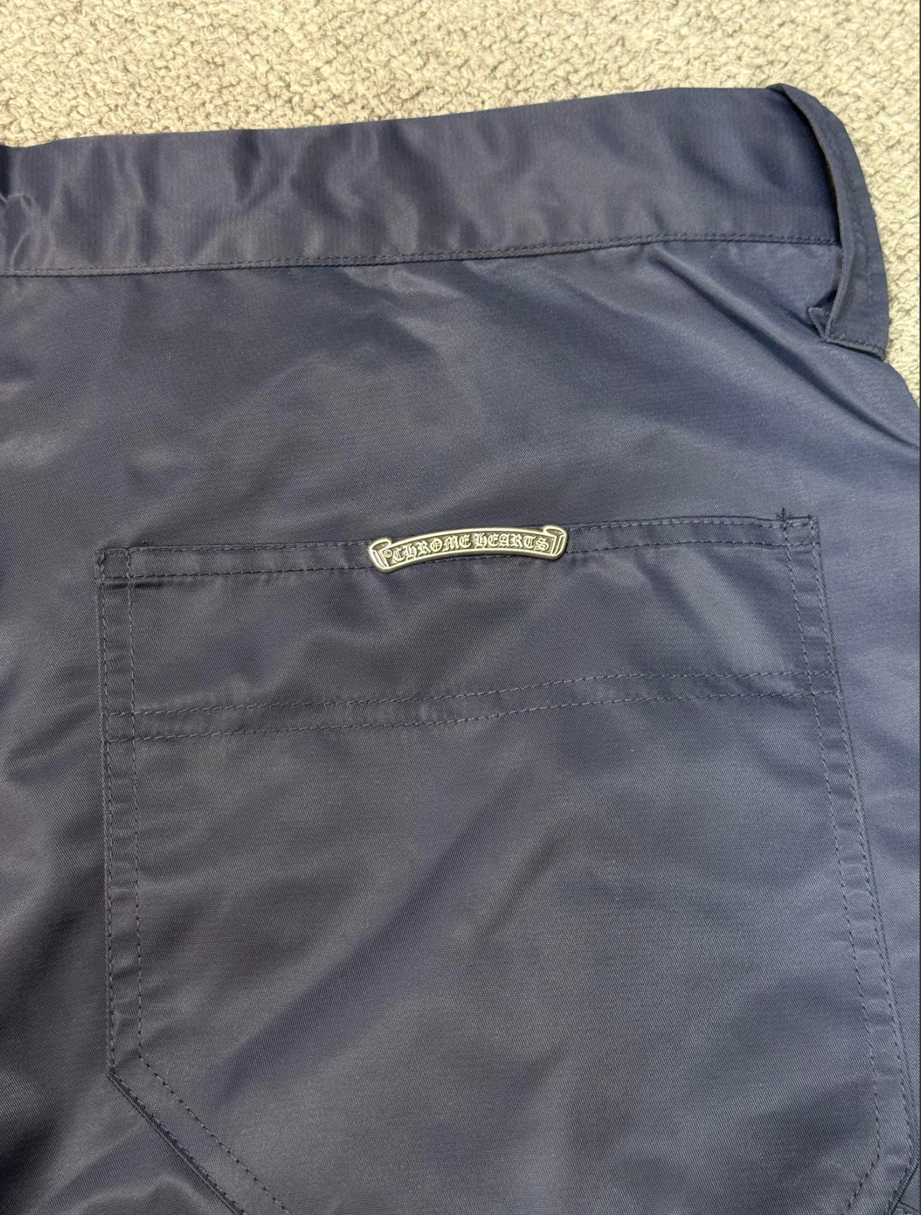 nylon carpenter shorts blue