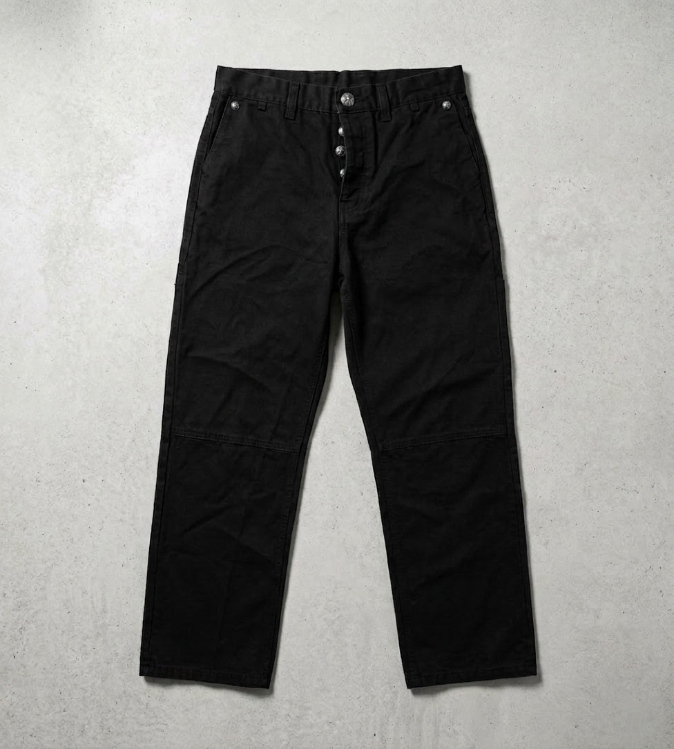 Flooded cross pocket patch work pants