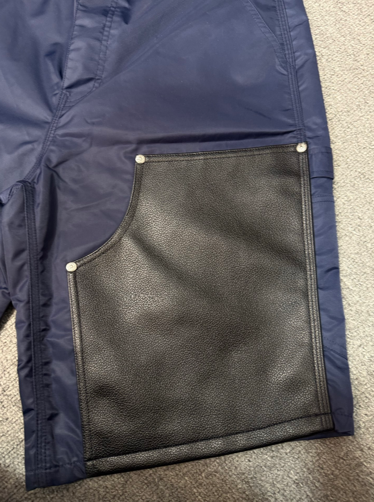 nylon carpenter shorts blue