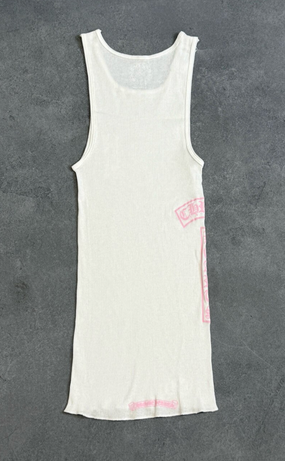 T-Bar Rib Tank white pink
