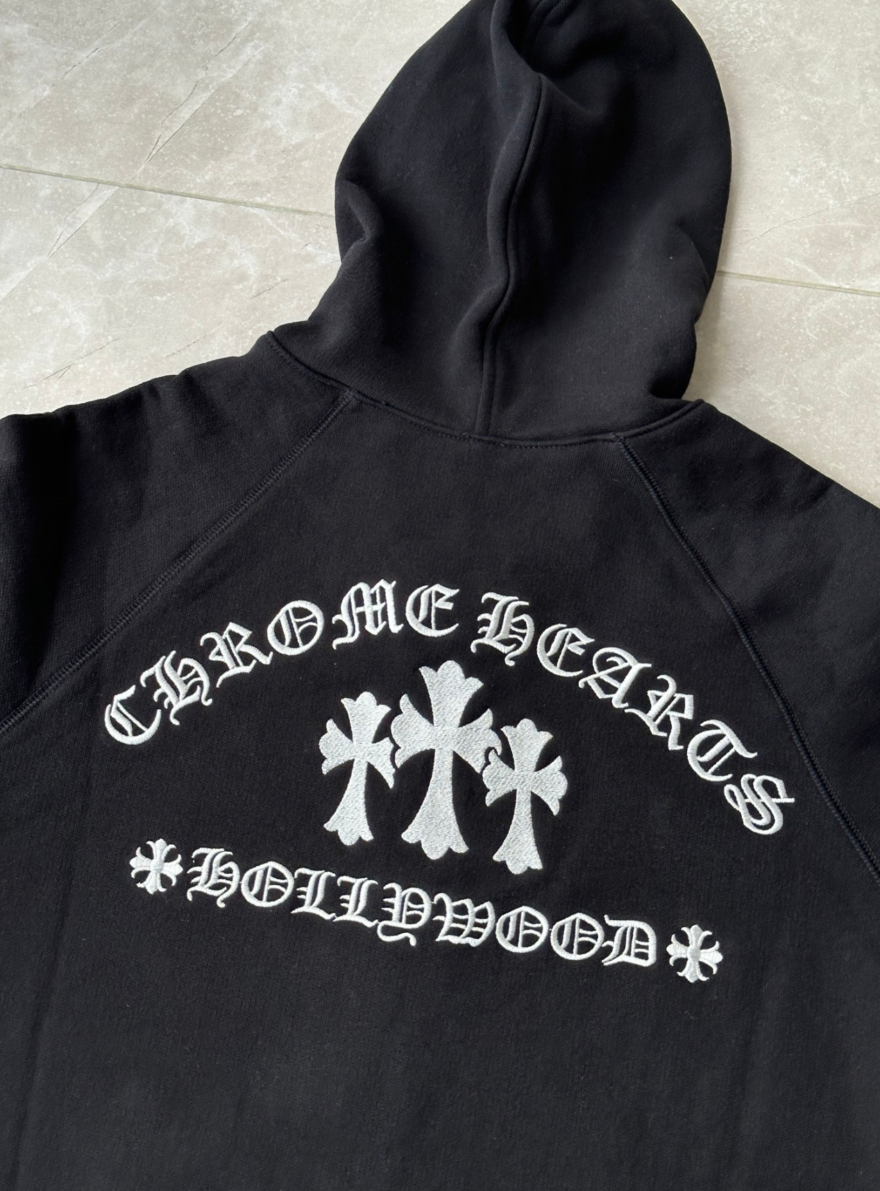 Triple Cross Arch Logo "Hollywood" Hoodie in black