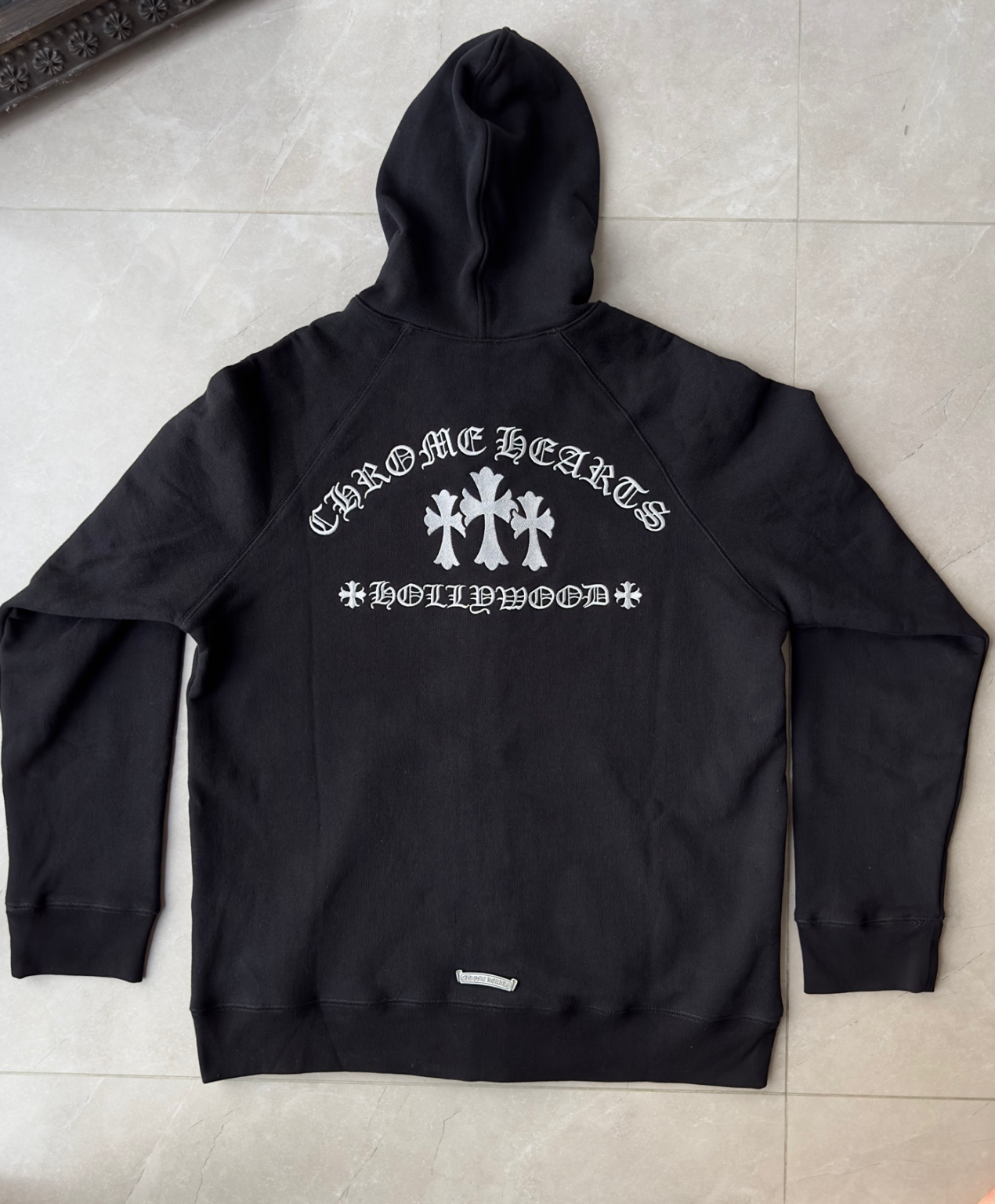 Triple Cross Arch Logo "Hollywood" Hoodie in black
